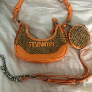 Steve Madden Orange Shoulder Bag with Braided Strap